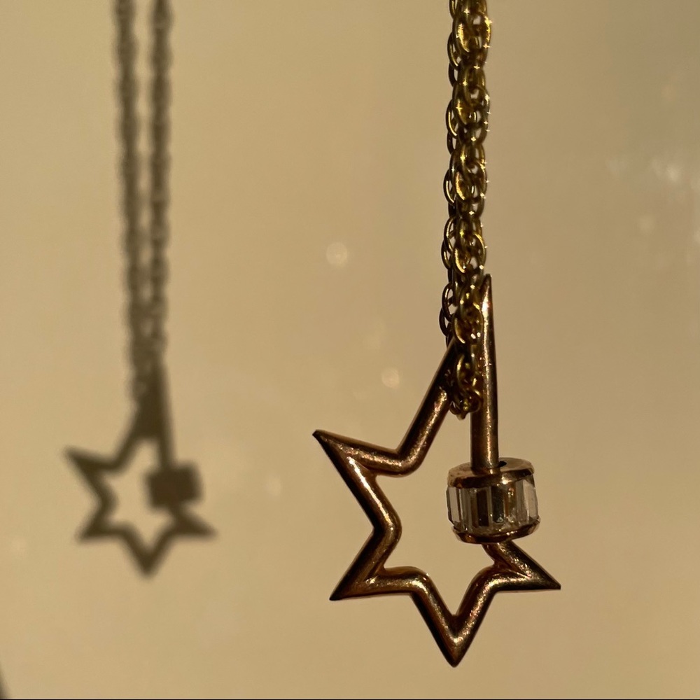 Rose Gold Tone and Crystal Star Lock